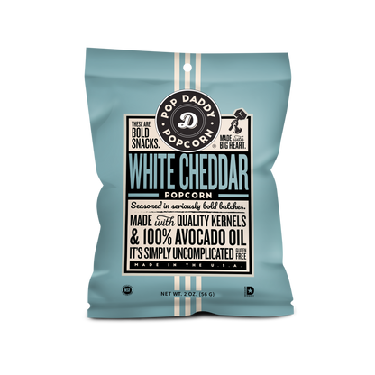 Pop Daddy Snacks - Flavored Popcorn - 2oz - Real White Cheddar