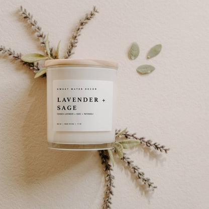 Sweet Water Decor - Lavender and Sage 11 oz Soy Candle - Home Decor & Gifts