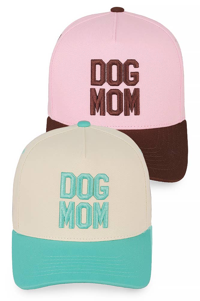 Hana - C.C DOG MOM Embroidered Two Tone Trucker Cap