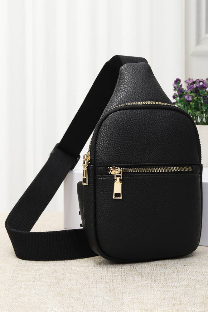 Hana - Solid PU Sling Bag