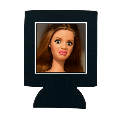 dkhandmade - DISGUSTED DOLL FACE CAN COOLER