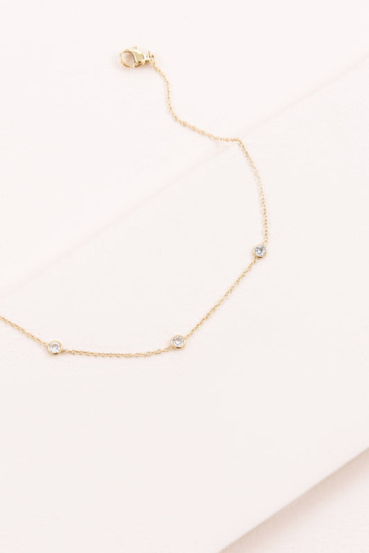 Lovoda - Minimal Circle Rhinestone Anklet