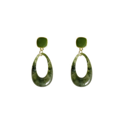 Dipped Shop - Green Geometric Resin Drop Dangle Earrings DP25E593