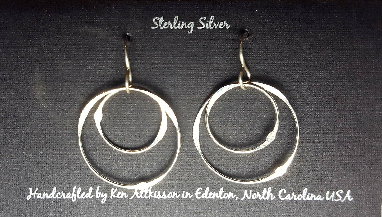 ER373 Ken’s handcrafted jewelry - Sterling Silver Circle Medium Multiple