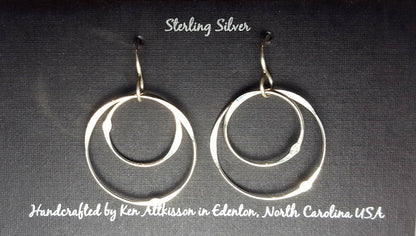 ER373 Ken’s handcrafted jewelry - Sterling Silver Circle Medium Multiple