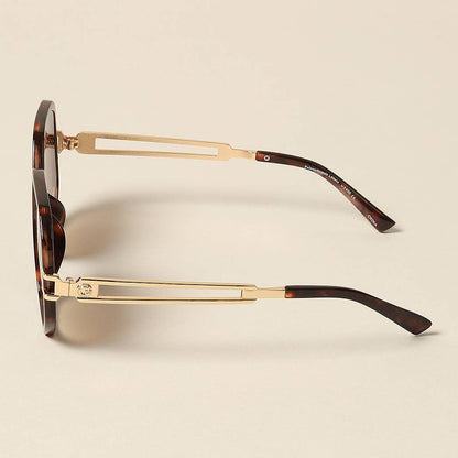 Fashion City - Women's Unique Temples Geometric Sunglasses