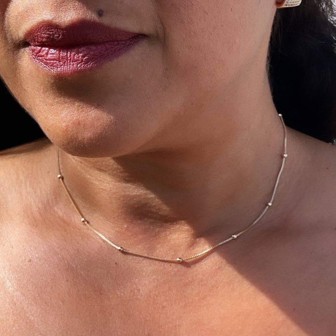 Milie Jewels - 18k Gold Filled Satellite Chain 1mm Necklace For Wholesale