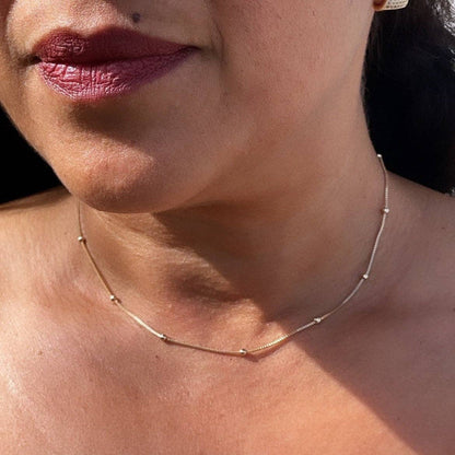 Milie Jewels - 18k Gold Filled Satellite Chain 1mm Necklace For Wholesale