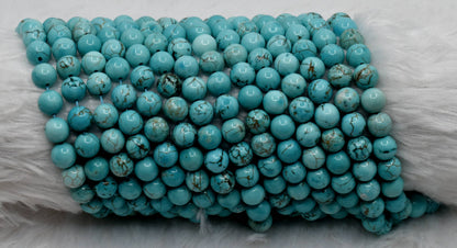 Soothing Crystals - Turquoise Howlite Round Bead 4,6,8,10mm Crystal Beads Strand