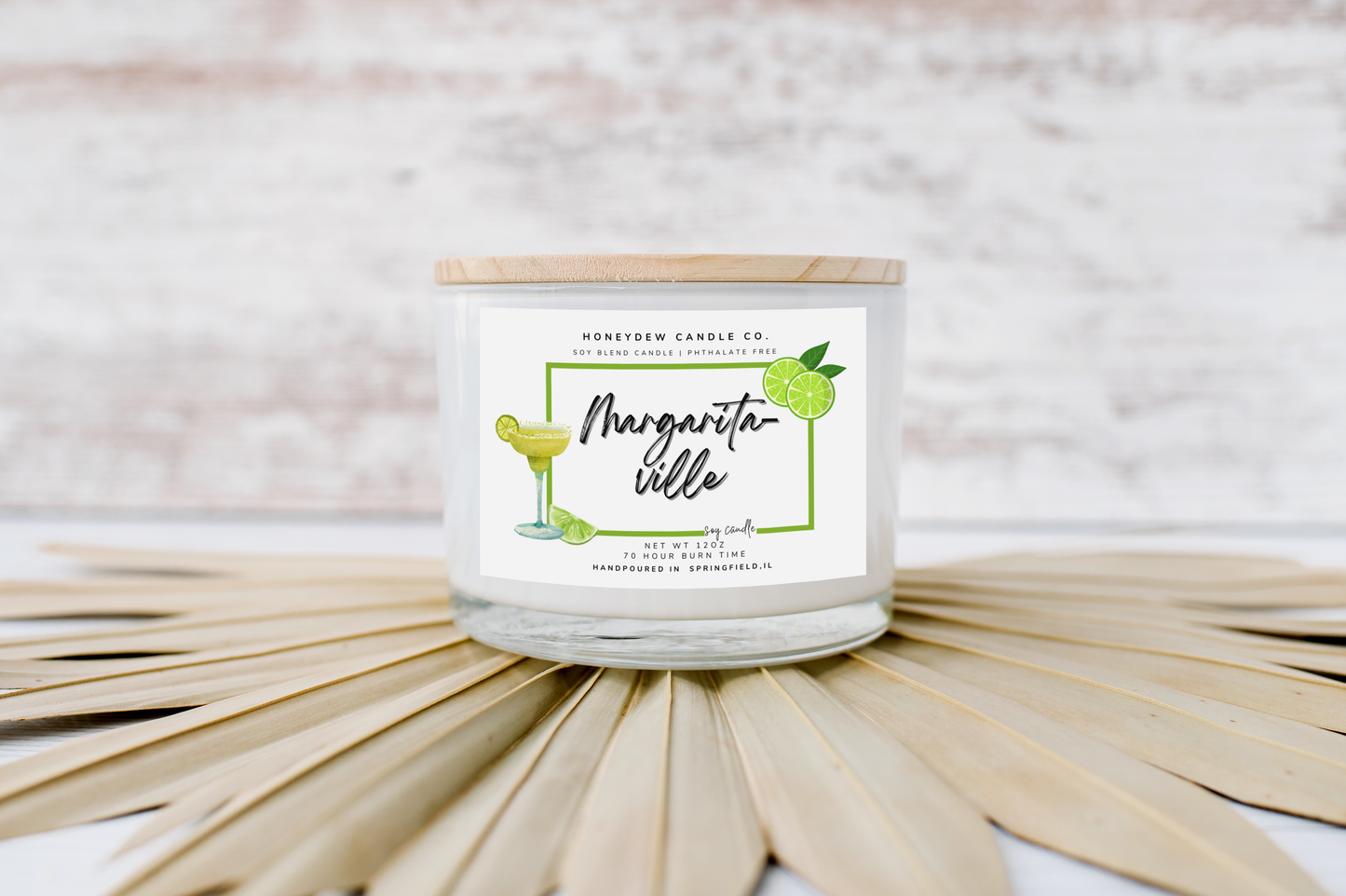 HC102 Honeydew Candle Co. - Margaritaville 12 oz 3 Wick Candle