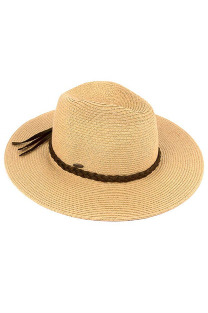 Hana - C.C Straw Panama Hat with Tied Ribbon