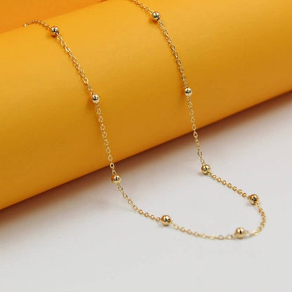 MIA Jewelry - 18K Gold Filled Beaded Cable Chain Necklace (F63)(I138A)