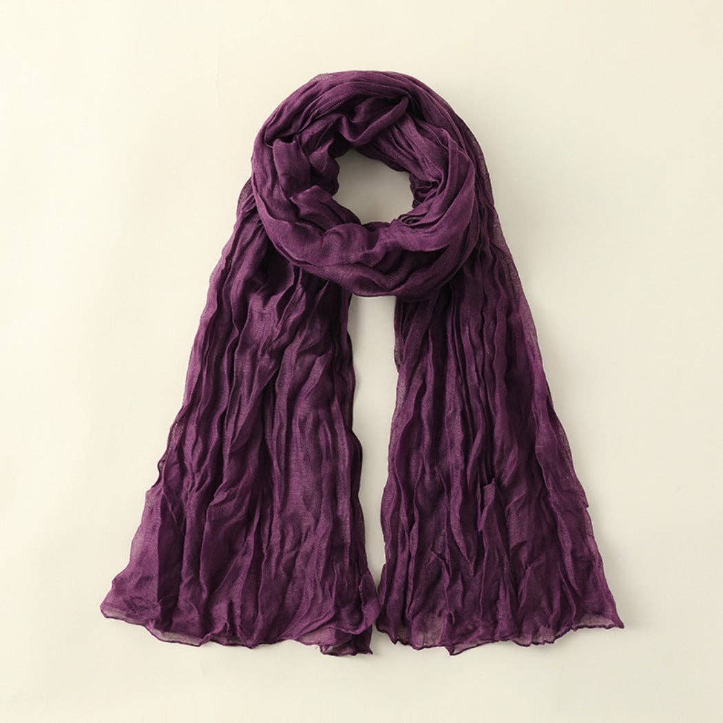 Funkyrel® Atzbranding Limited - Scarvii - Solid Color Lightweight Ruched Scarf