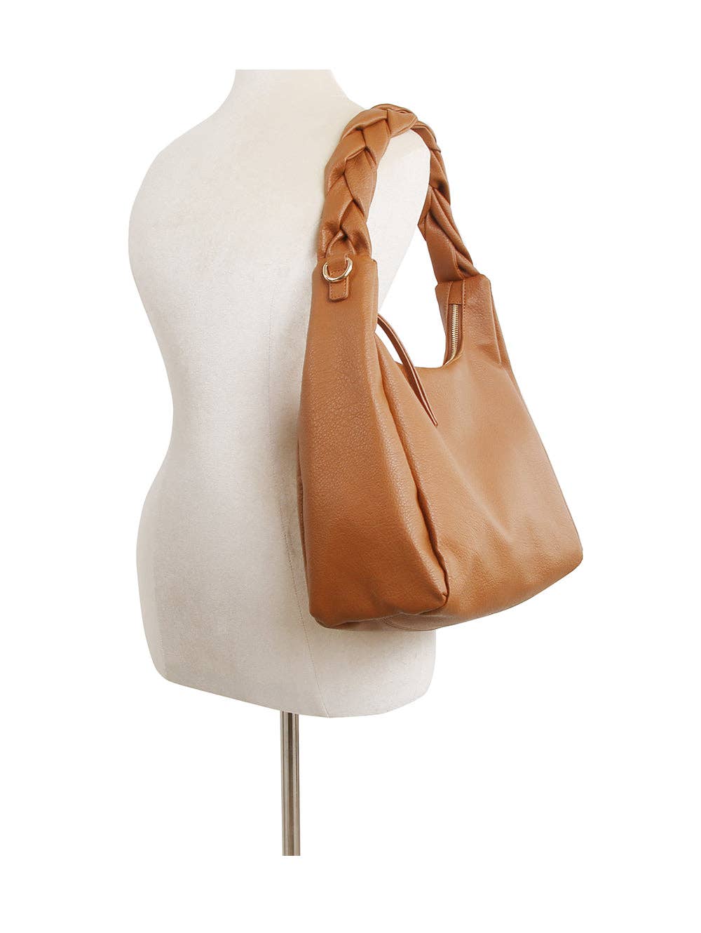 Handbag Factory Corp - Braided handle point hobo shoulder bag