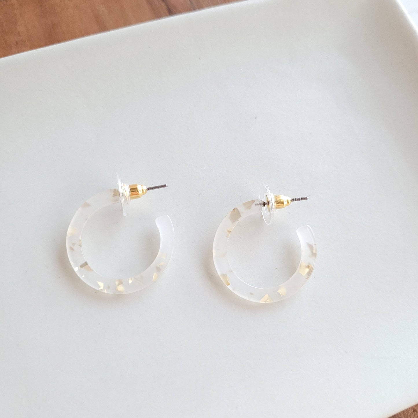 Spiffy & Splendid - Cam Mini Hoops - Gold Flake // Earrings, Gift
