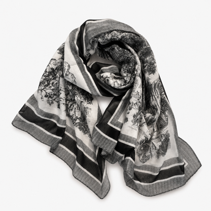 Ellison+Young - Ellison+Young Viscose Oversized Wrap Scarf, Lightweight Shawl