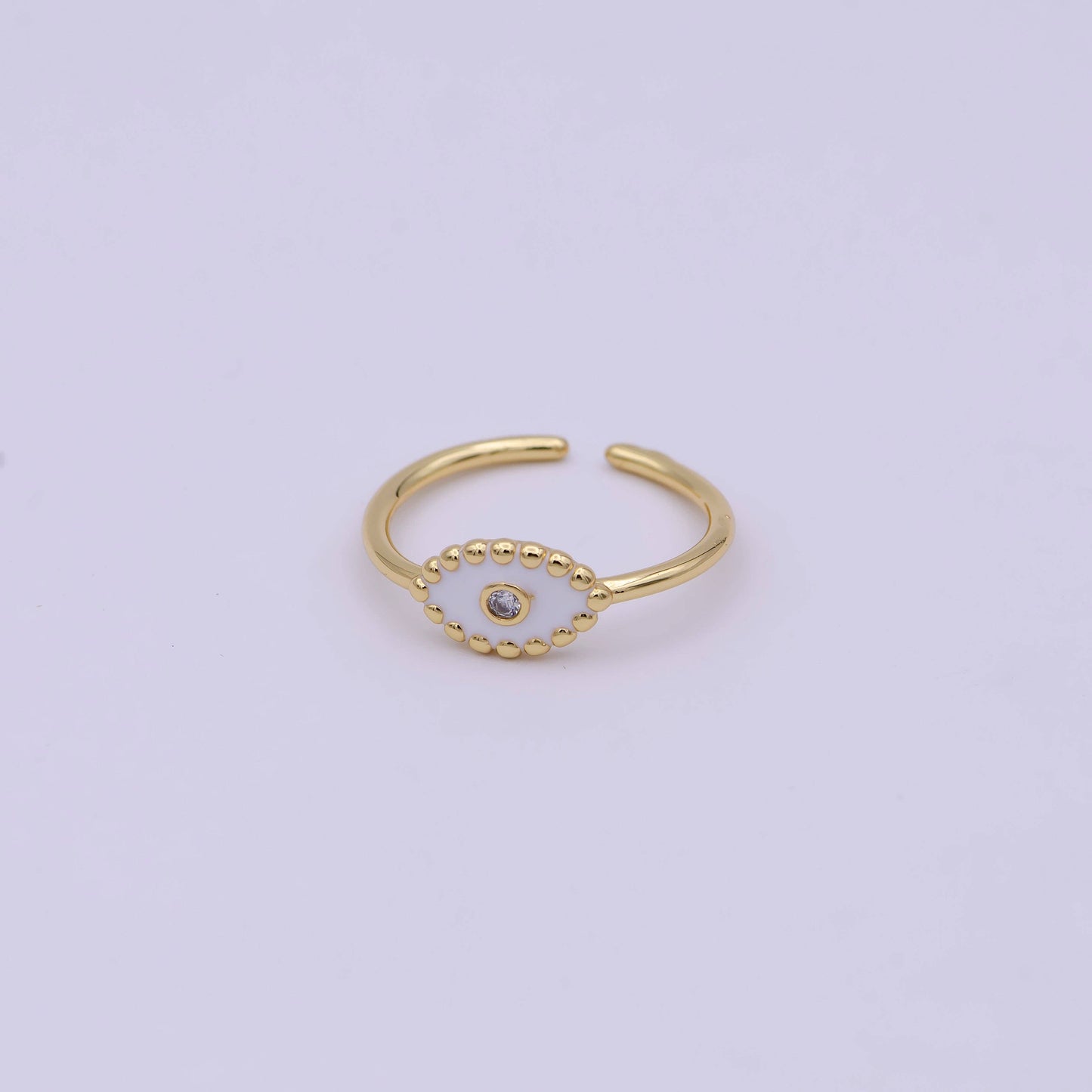 Aim Eternal - Minimalist 24K Gold Filled Beaded Evil Eye with Crystal Zirc