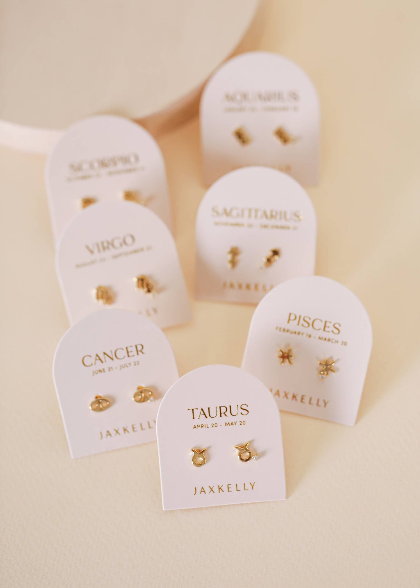 JaxKelly - Zodiac Gold Earrings - Libra