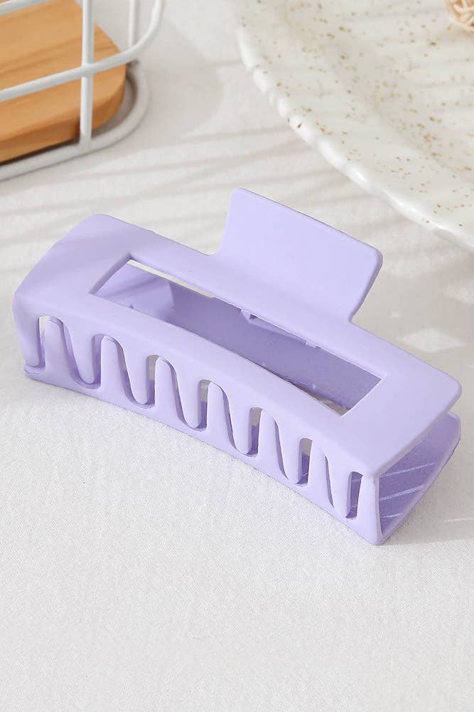 Hana - Solid Color Rectangle Shaped Hair Claw