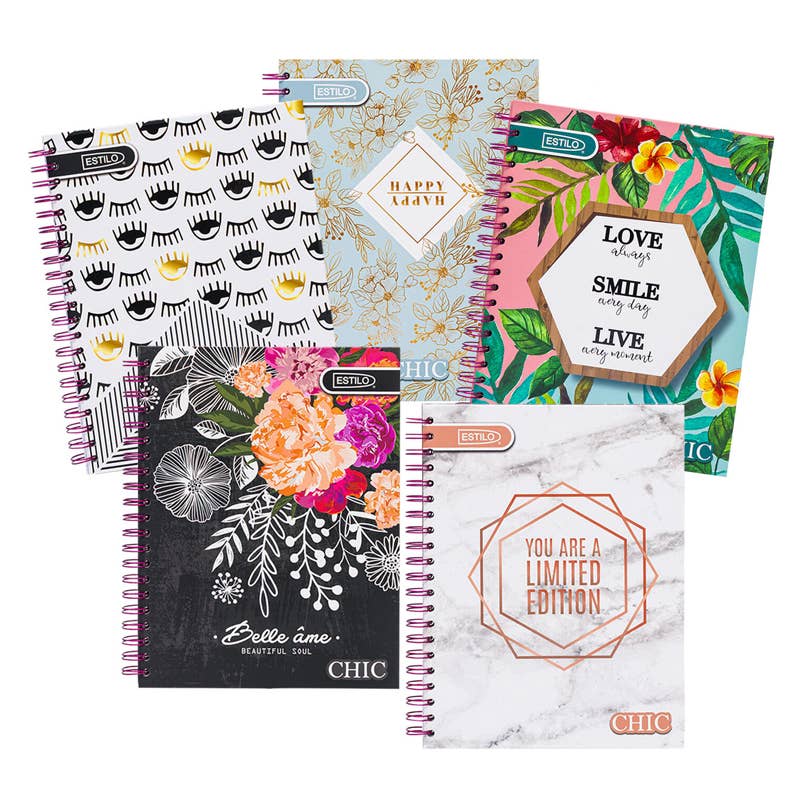 Deluxe Import Trading - Estilo Twinwire Hardcover Notebook 100 Sheets - Chic Set