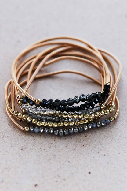 MA101 Mia Accessories - Boho Layered Spring Coil Guitar String Bracelet Set - 6962