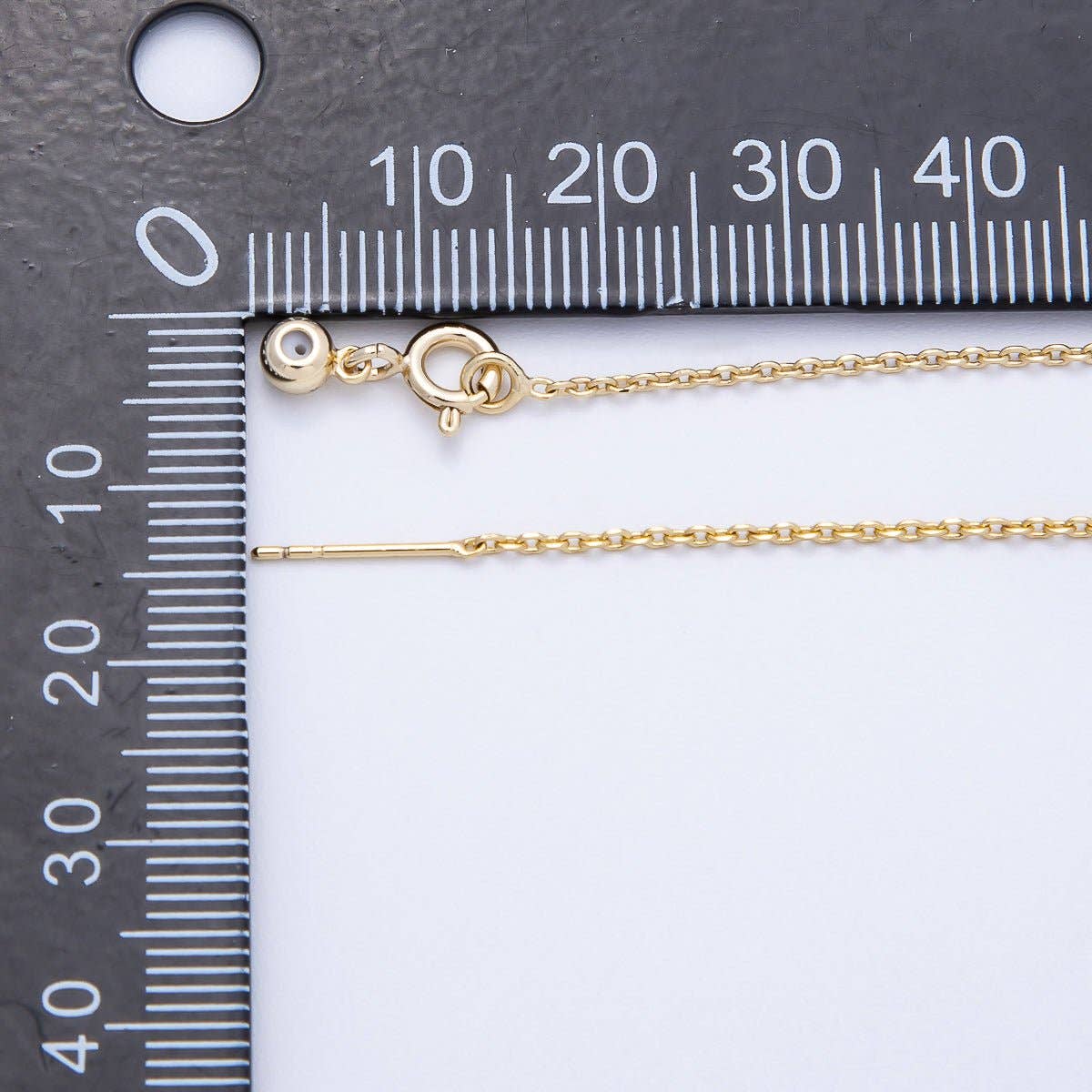 Aim Eternal - 14K Gold Filled 1.2mm Minimalist Cable Chain with Slider Bead 19 Inch Adjustable Necklace | WA-04466