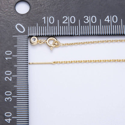 Aim Eternal - 14K Gold Filled 1.2mm Minimalist Cable Chain with Slider Bead 19 Inch Adjustable Necklace | WA-04466