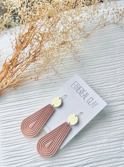 Ethereal Clay - Boho Clay Earrings, Simple Style, Neutral