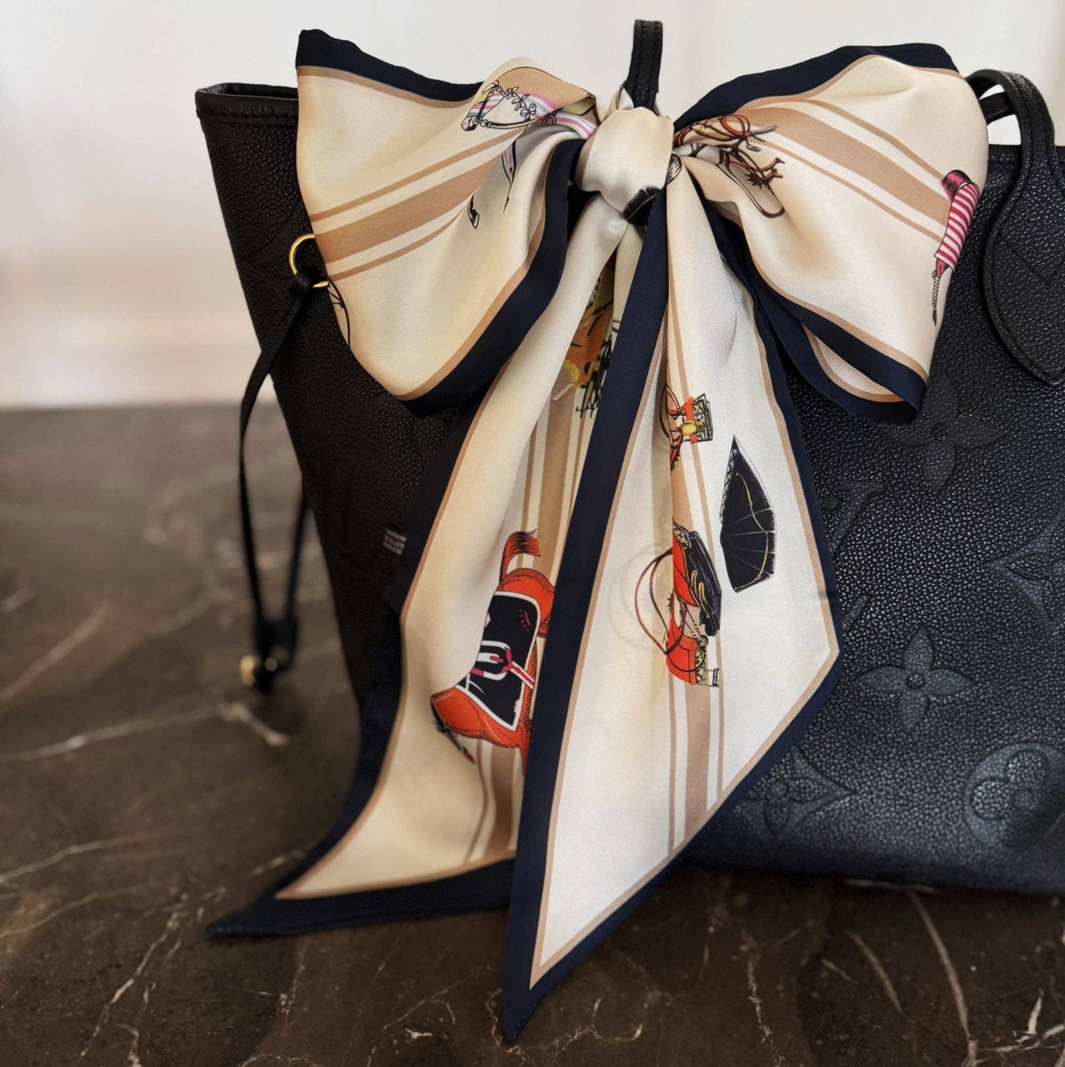 Ellison+Young - Equestrian Luxe Jumbo Twilly Scarf – Horse & Carriage Print
