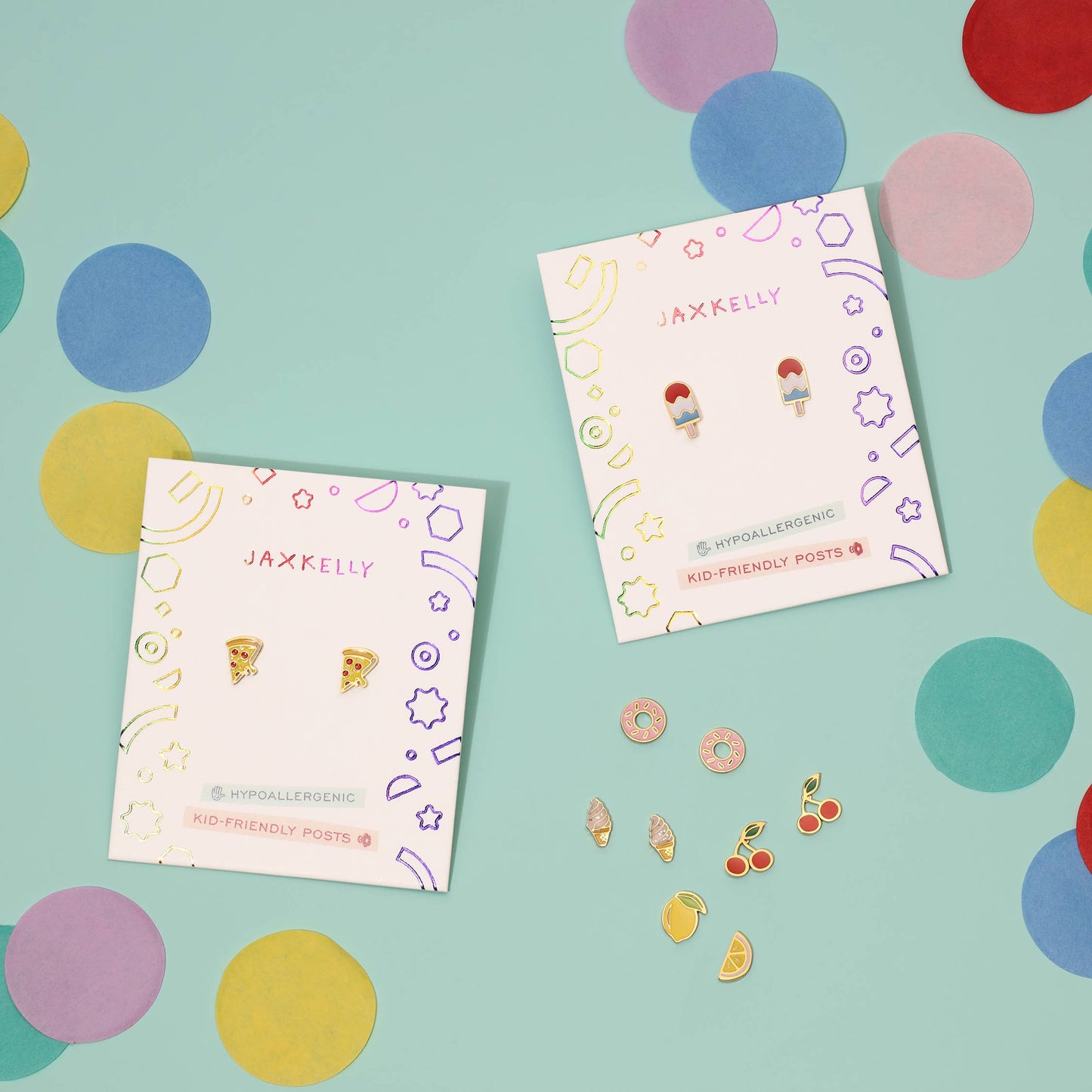 JaxKelly - Donut Enamel Flat Back Kids Earrings