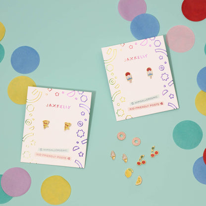 JaxKelly - Donut Enamel Flat Back Kids Earrings