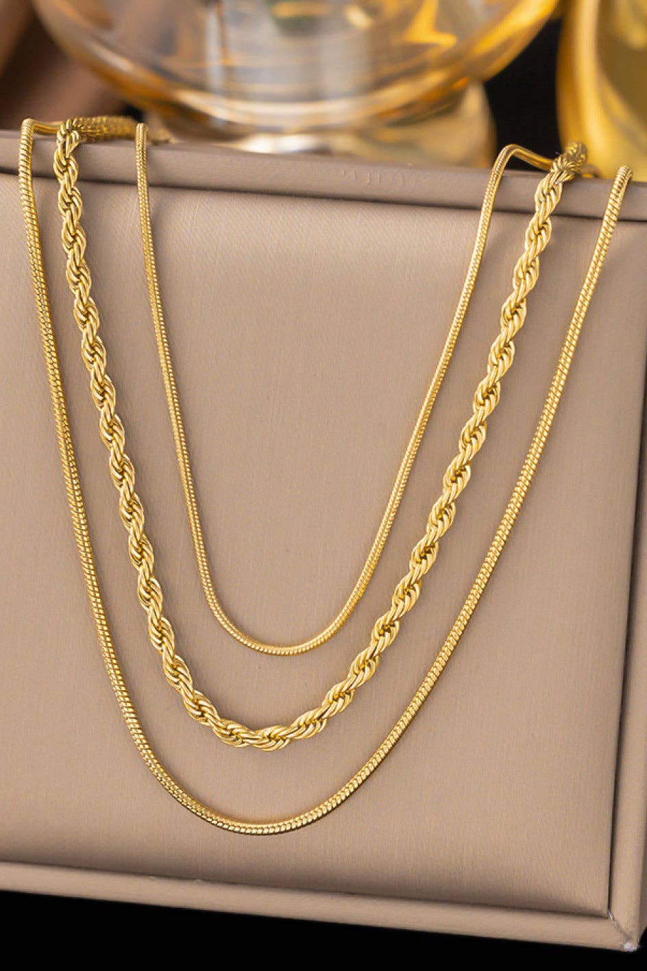 MA211 Mia Accessories - 18K Gold Plated Waterproof Stainless Steel Chain Necklace - 7050