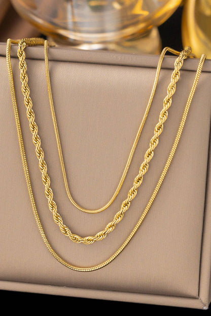 MA211 Mia Accessories - 18K Gold Plated Waterproof Stainless Steel Chain Necklace - 7050
