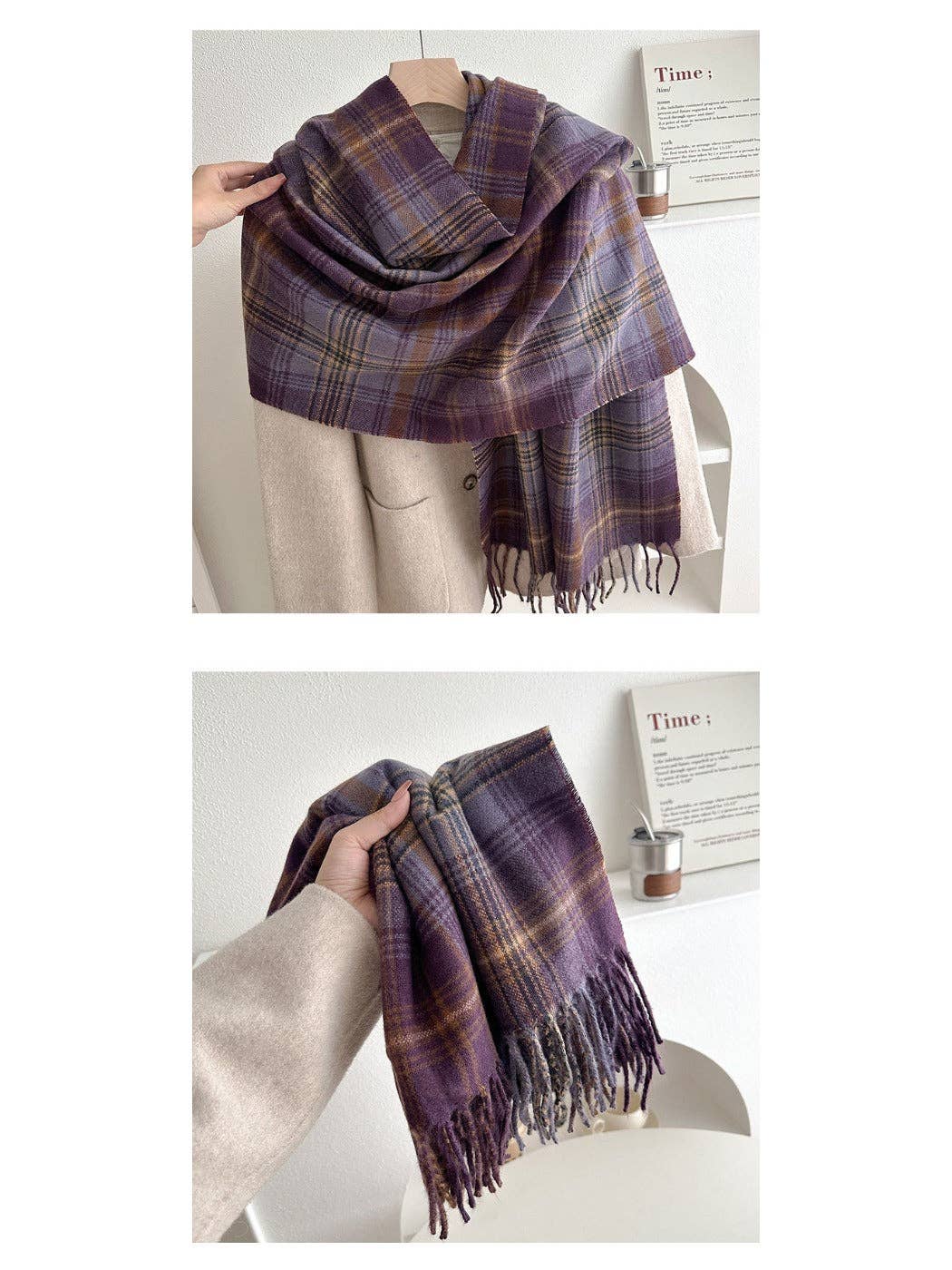 Funkyrel® Atzbranding Limited - Scarvii - Plaid Winter Scarf Shawl for Women