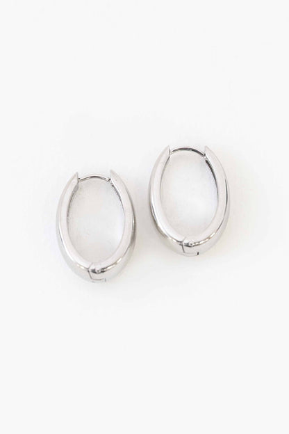 Lovoda - Oblong Hoop Earrings | Silver