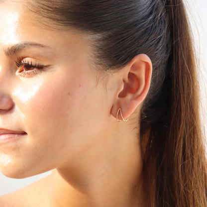 Token Jewelry - Wishbone Stud Earrings in 14k Gold Fill or Sterling Silver 