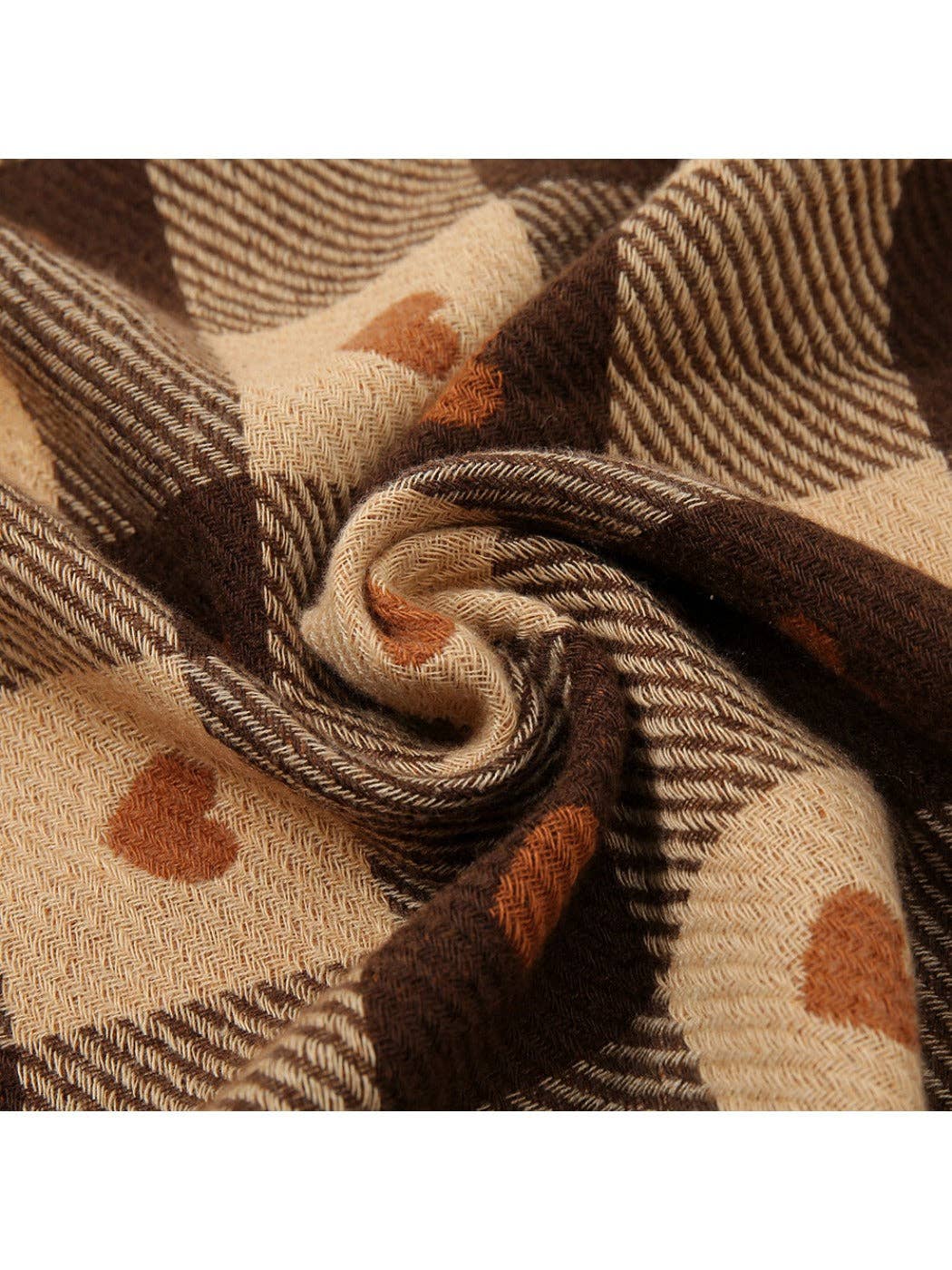 Funkyrel® Atzbranding Limited - Scarvii - Heart Print Plaid Winter Scarf