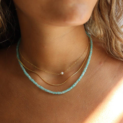 Token Jewelry - Mini Pearl Necklace in 14k Gold Fill or Sterling Silver