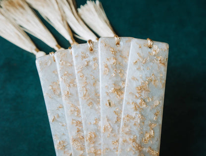 Dège Creative - White & Gold Marble Bookmark