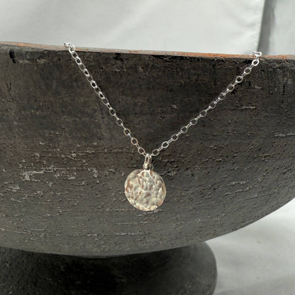 Sela+Sage - Hand Hammered Drop Necklace, Gold Filled Coin