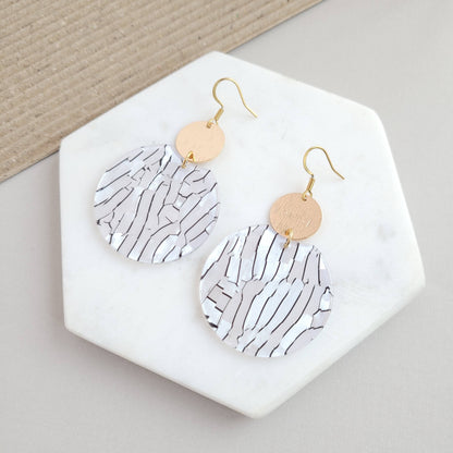 Spiffy & Splendid - Zoey Earrings - Pearl Black Stripe //Jewelry, Gifts
