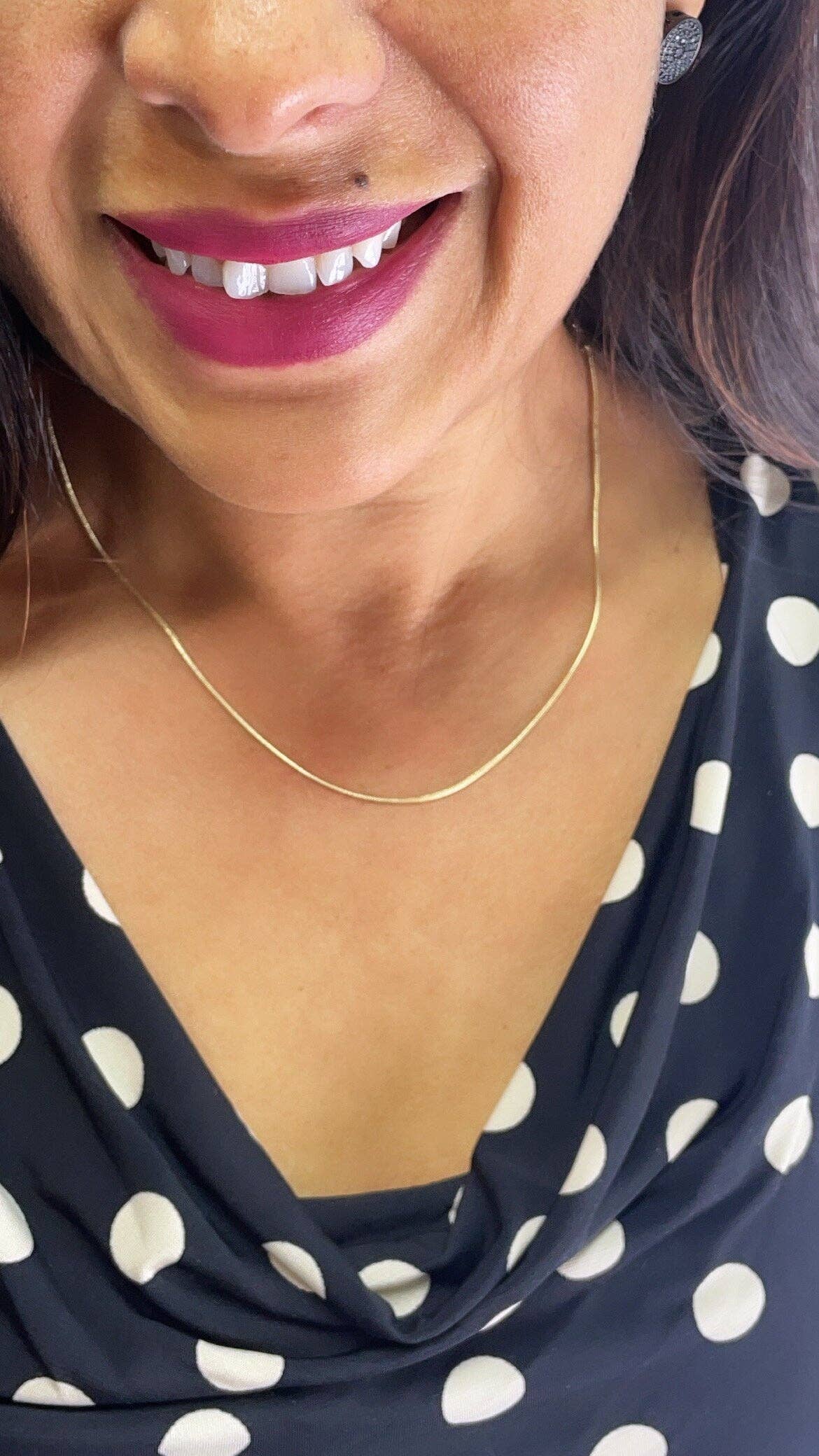 Milie Jewels - 18k Gold Filled Round Snake Textured Chain Cola De Raton