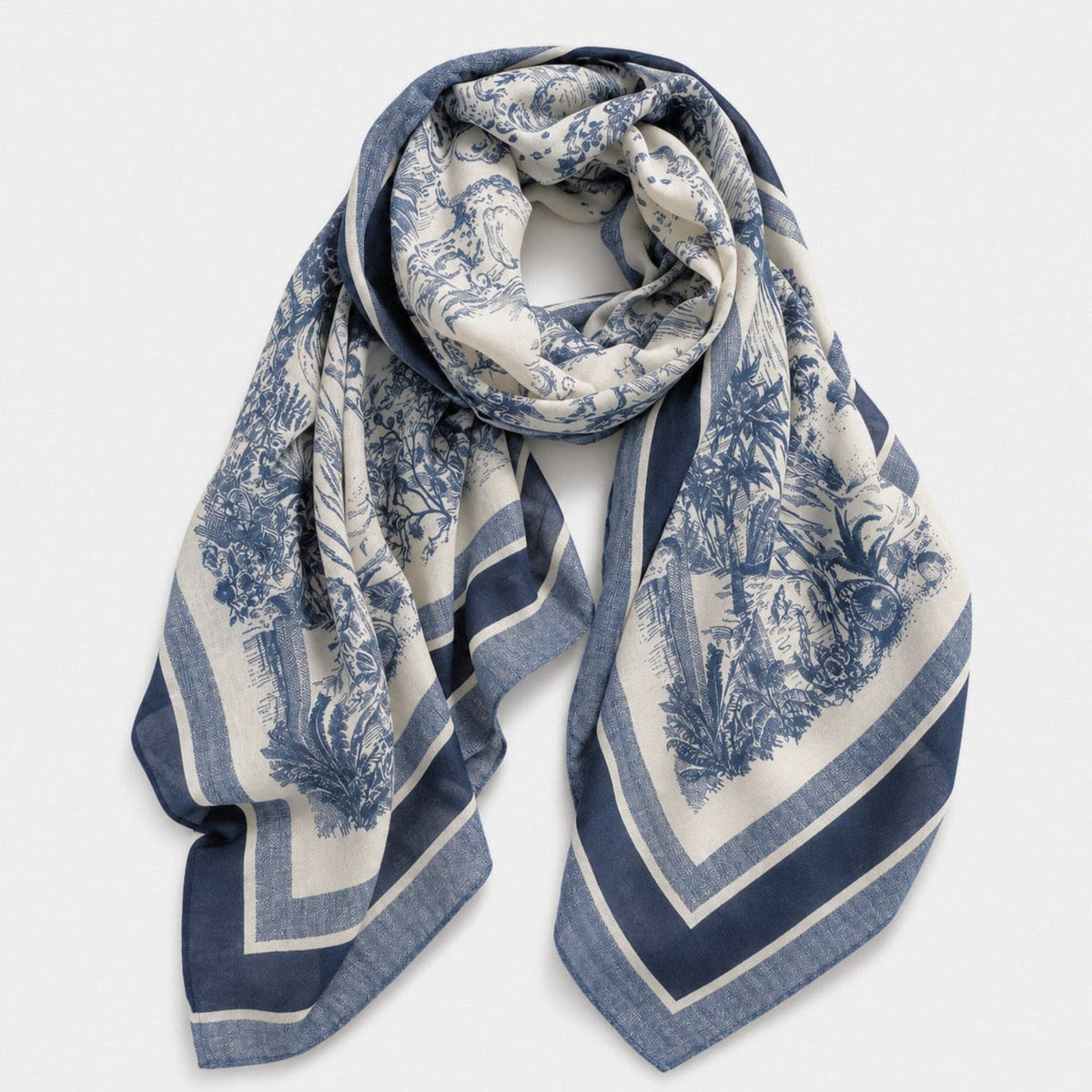 Ellison+Young - Ellison+Young Viscose Oversized Wrap Scarf, Lightweight Shawl