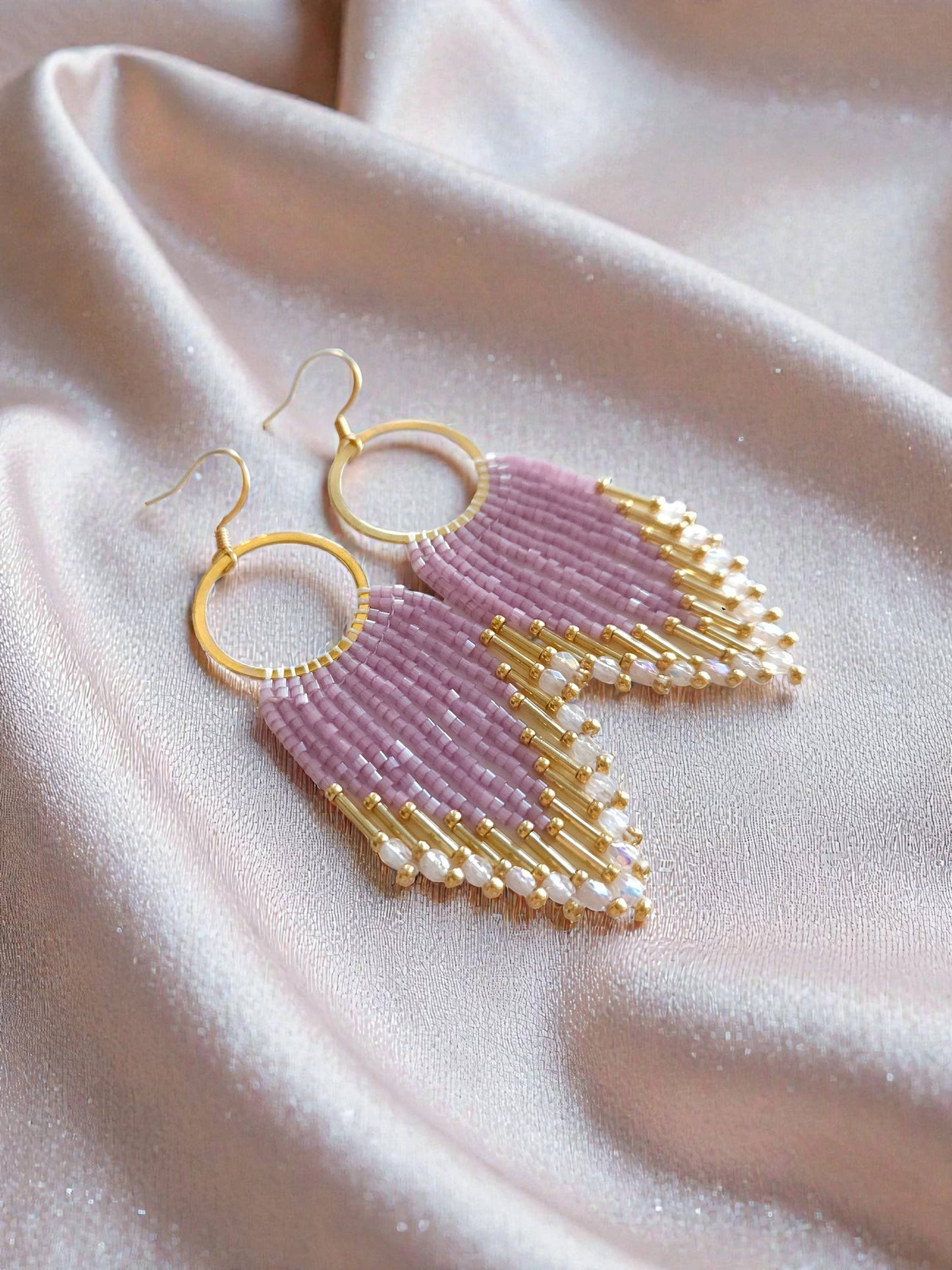 Mountain Sun Creations - Glimmer - Elegant Monochromatic Fringe Earrings
