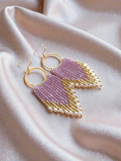Mountain Sun Creations - Glimmer - Elegant Monochromatic Fringe Earrings