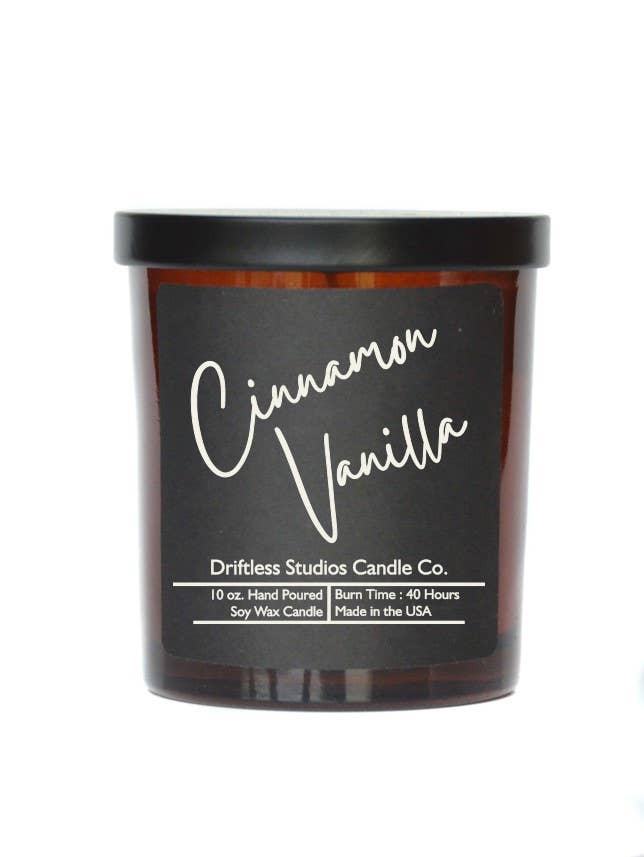 Driftless Studios - Cinnamon Vanilla Soy Candles - 10oz. Candle + Lid