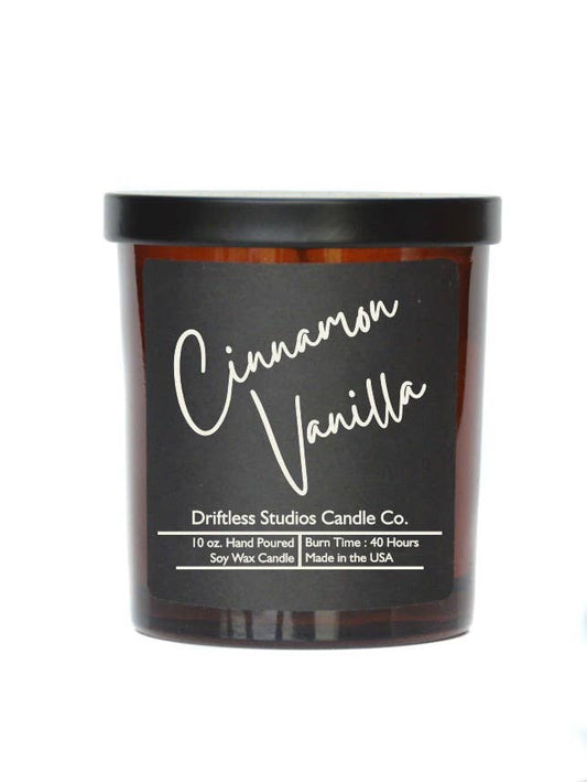 Driftless Studios - Cinnamon Vanilla Soy Candles - 10oz. Candle + Lid