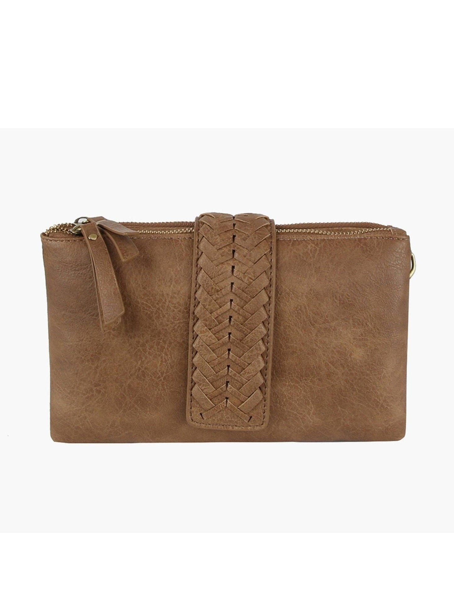 MiMi Wholesale - Women's Two-Compartment Crossbody Bag with Braid Detail
