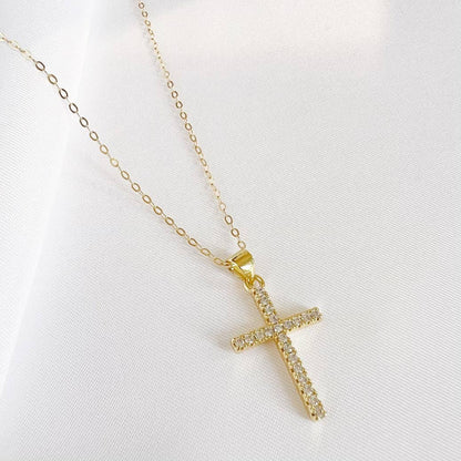 True by Kristy Jewelry - Cross Religious Cz Necklace Gold Filled