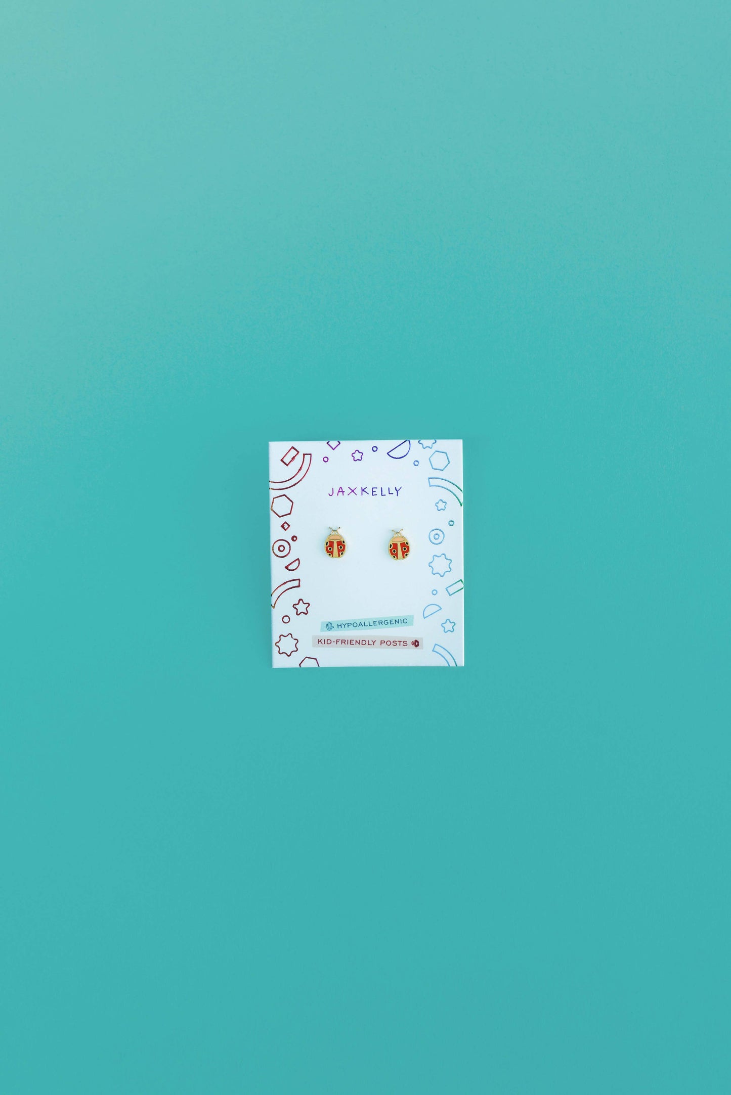 JaxKelly - Ladybug Enamel Flat Back Kids Earrings